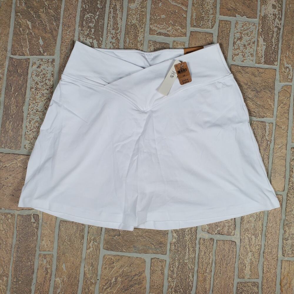 Victoria's Secret PINK White High Waist V Crossover Skort Large NWT